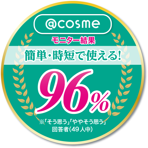 @cosmeモニター結果 簡単・時短で使える!96%
